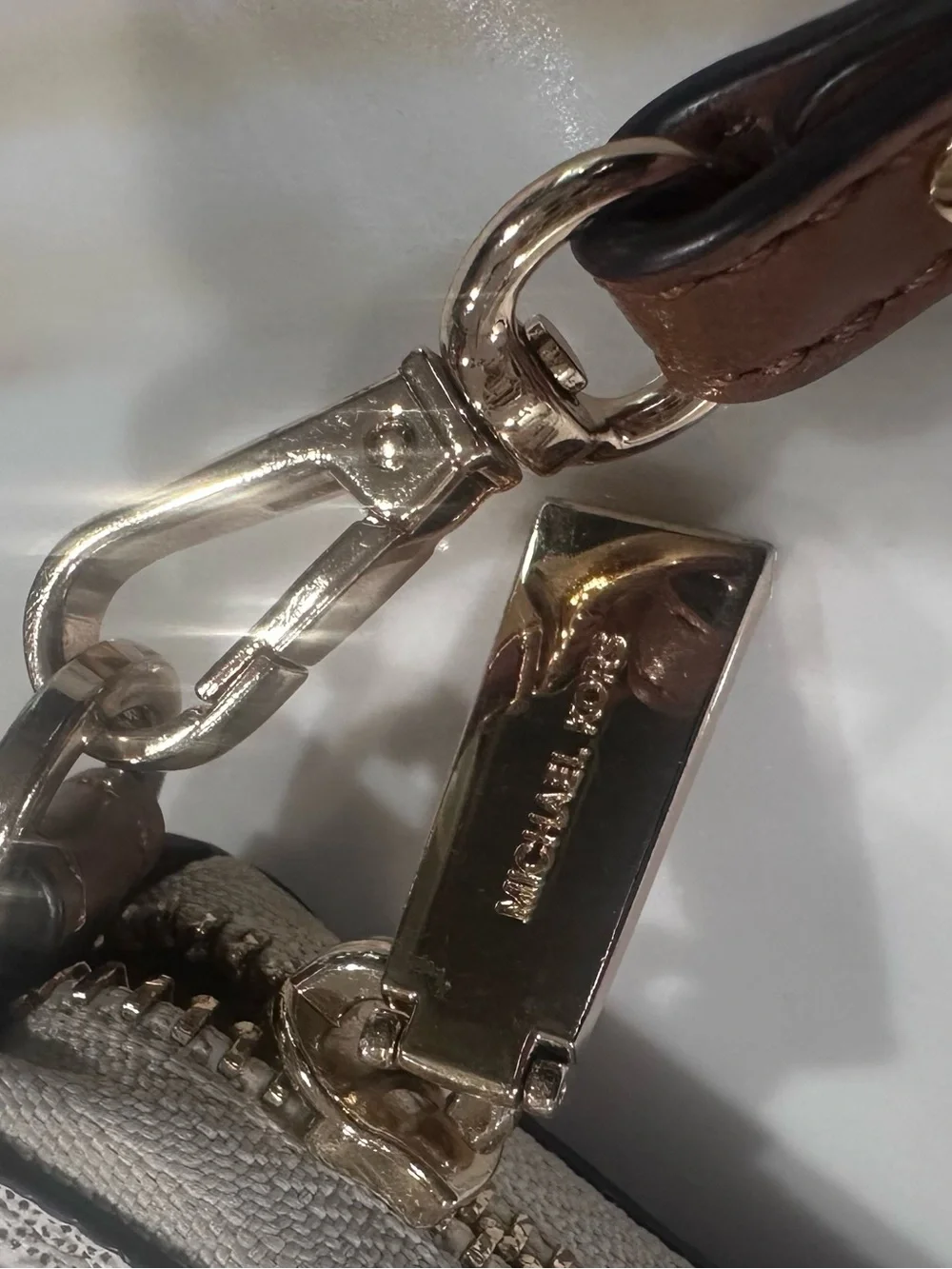 Michael Kors Light Taupe Signature MK Tote with Matching Wristlet